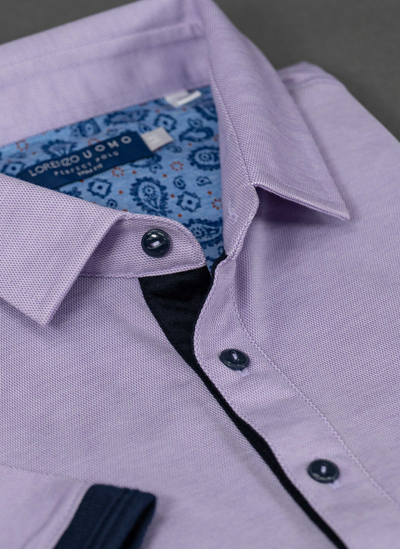 The Perfect Polo Shirt in Solid Lavender, XXL