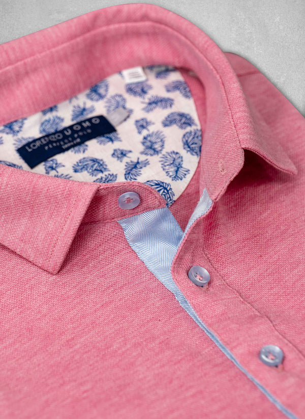 The Perfect Polo Shirt in Coral Heather