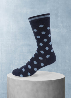 Big Dots Sock in Denim and Light Blue