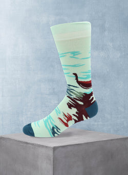 Art Sock in Aqua
