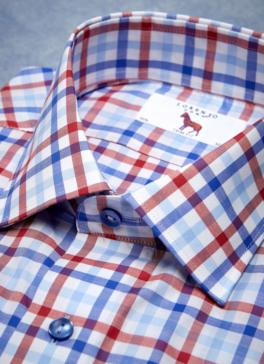 William in Blue & Red Plaid Dress Shirt 18.5 34/35 William in Blue & Red Plaid Dress Shirt 18.5 34/35