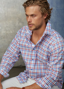 Alexander in Blue & Red Plaid Shirt