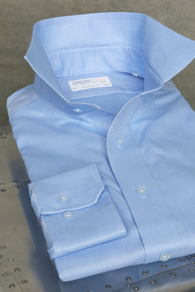 The Perfect White Shirt® in Blue pop collar