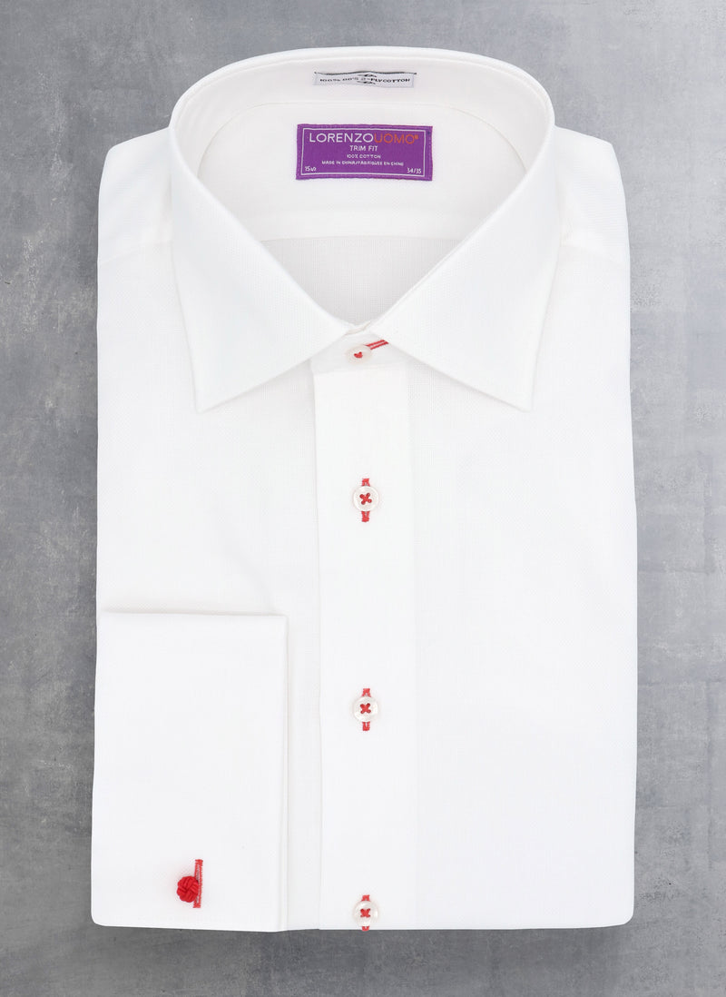Maxwell Formal with Red Contrast in White Shirt Lorenzo Uomo Maxwell Formal with Red Contrast in White Shirt Lorenzo Uomo