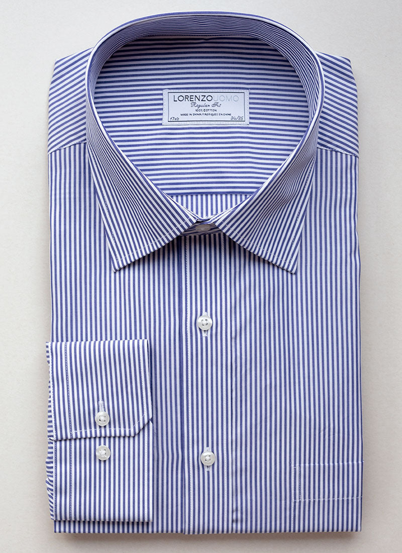 William Fullest Fit Shirt in Dark Blue Stripe – Lorenzo Uomo
