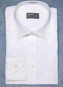 solid white oxford basketweave dress shirt