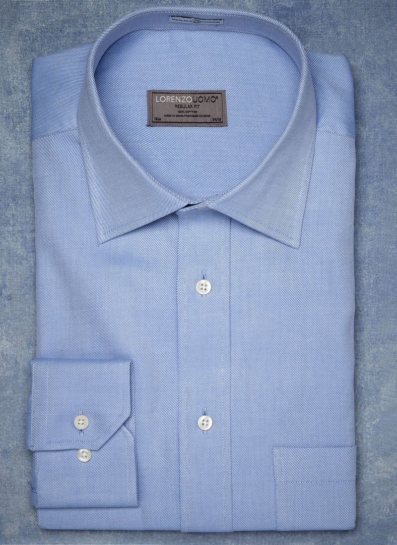 William Fullest Fit Shirt in Blue Twill Flat