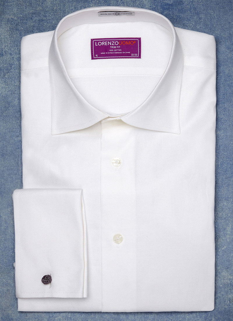 white formal shirt with black silk knots