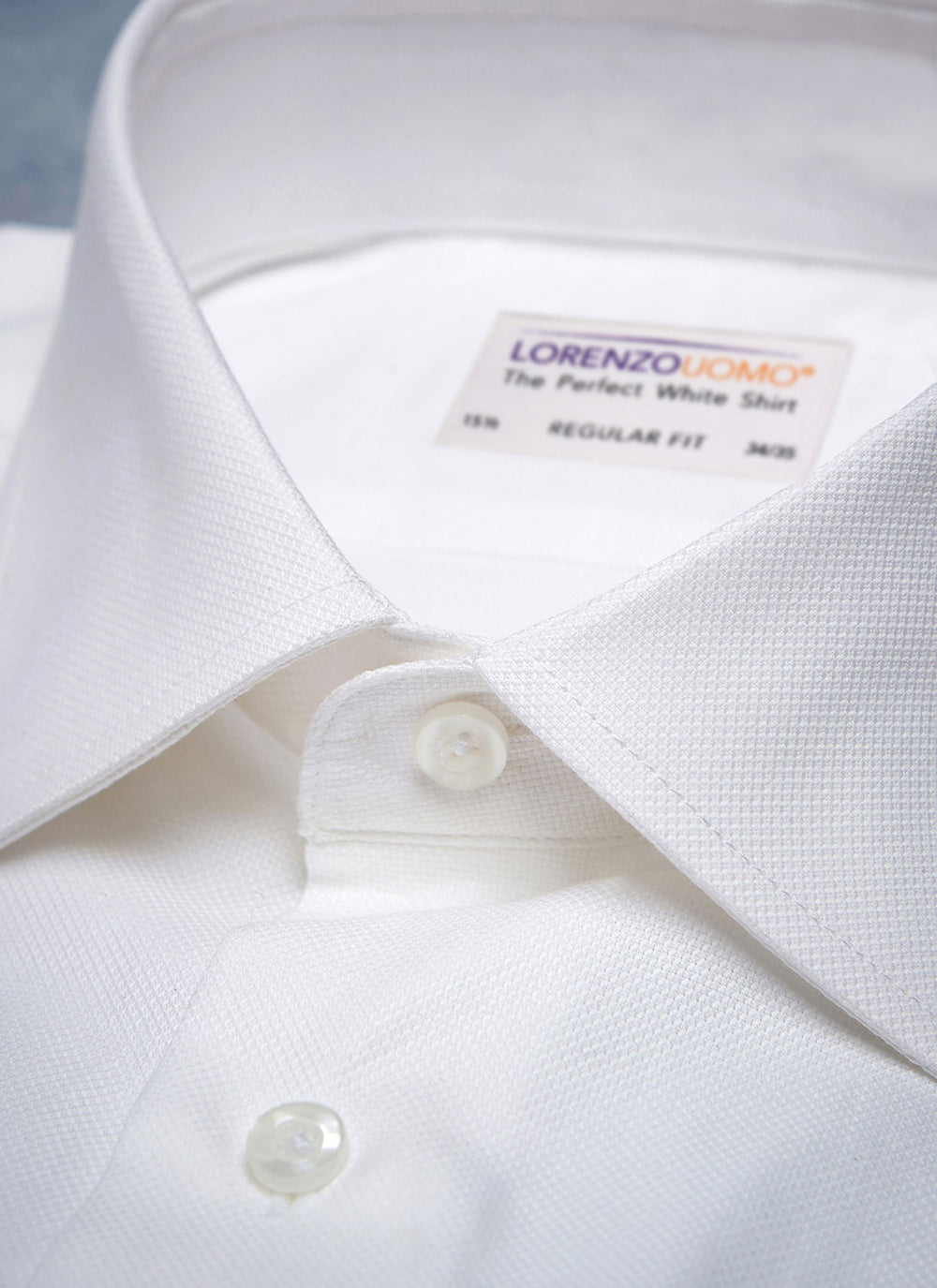 lorenzo uomo white dress shirt The Perfect White Shirt in White-Maxwell 15 34/35