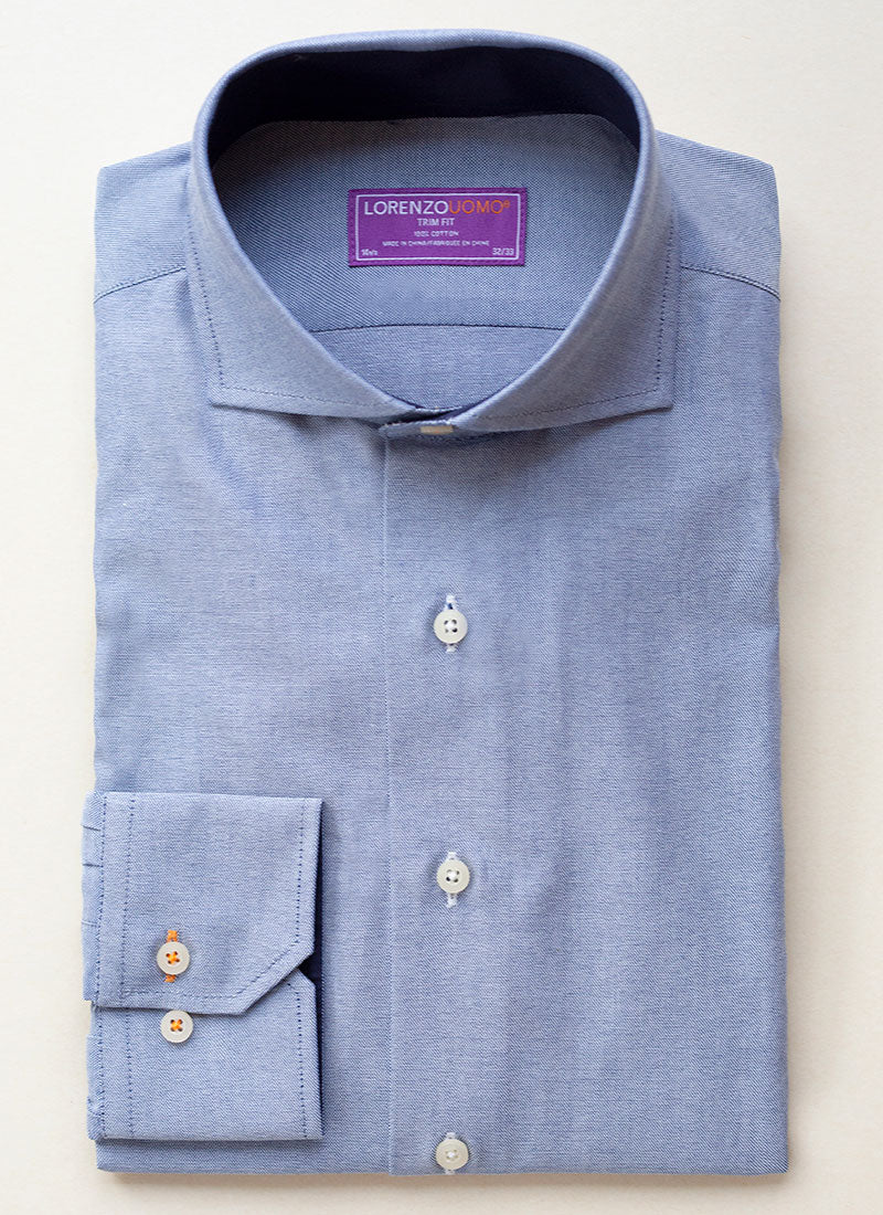 Maxwell in Blue Solid Oxford Shirt