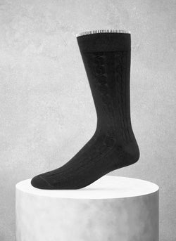 Solid Cable Socks in Black