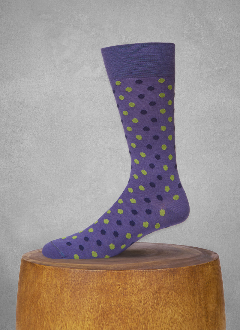 Merino Wool Rustic Dots Sock in Purple