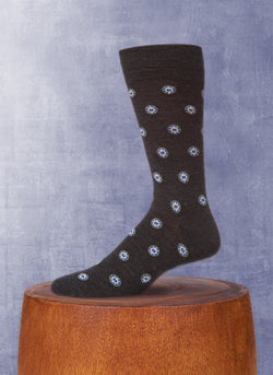 Merino Wool Foulard Sock in Charcoal