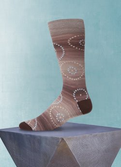 Space Dyed Circle Dot Sock in Brown