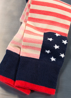 Americana Sock-Space Dye Flag Detailed Flay Lay