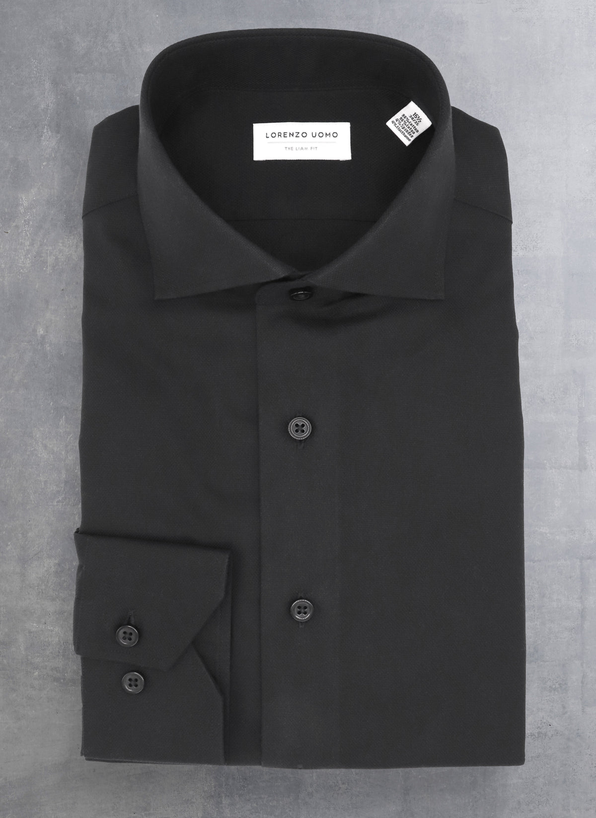 Liam in Solid Black Oxford Shirt, 17 34/35 Liam in Solid Black Oxford Shirt, 17 34/35