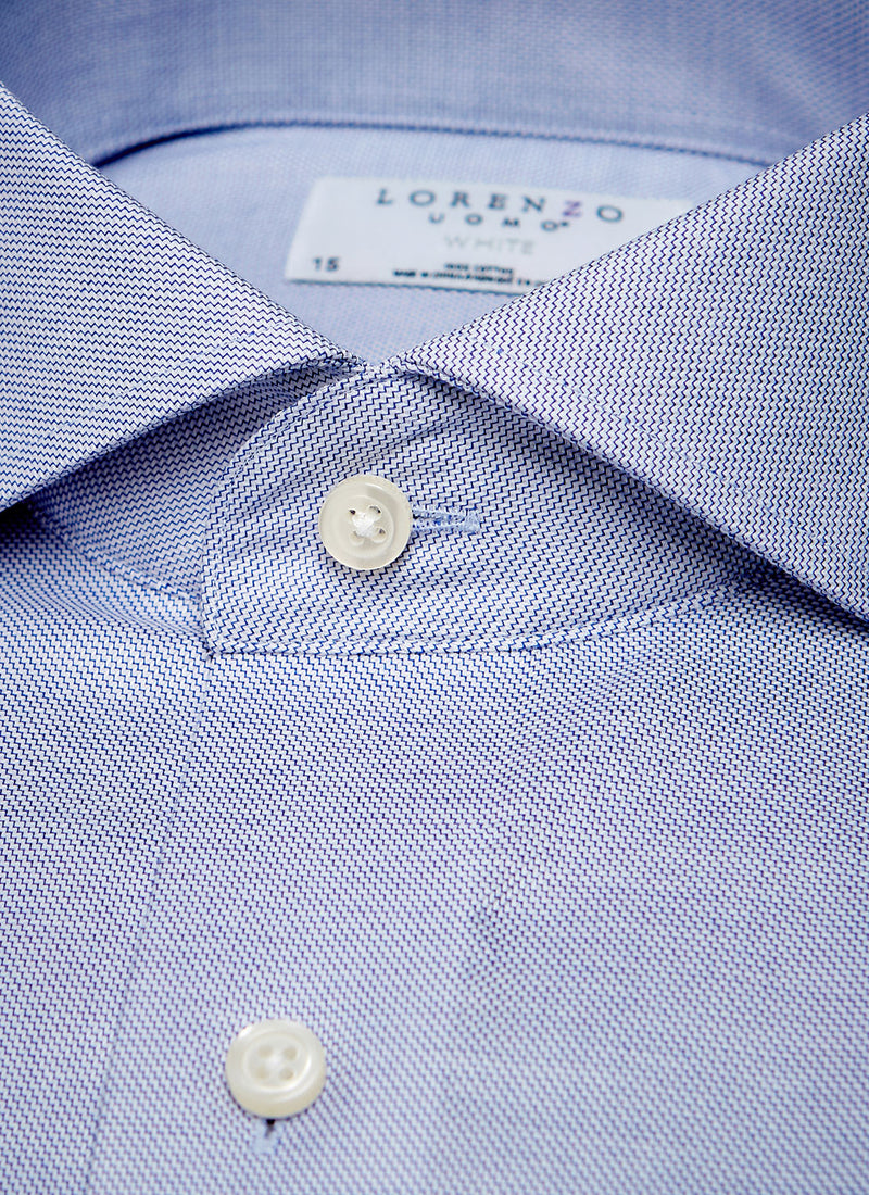 collar image of Textured Blue Shirt