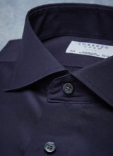 Liam in Navy Poplin Shirt – Lorenzo Uomo