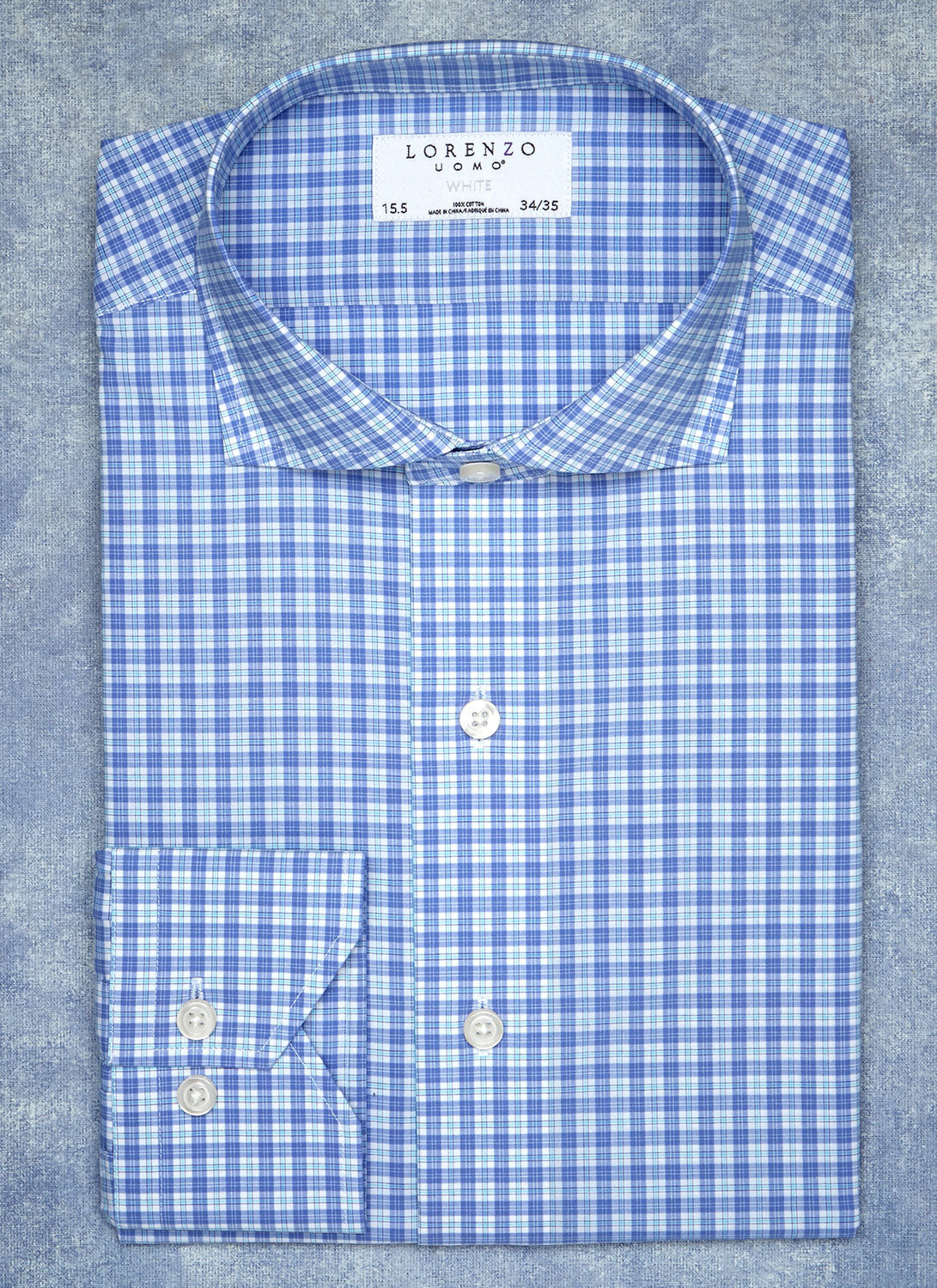 William Fullest Fit Shirt in Purple and Green Check