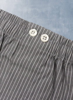 Boxer Short in Grey and Thin White Stripe